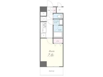 水神櫻郷レジデンス(1K/4階)の間取り写真