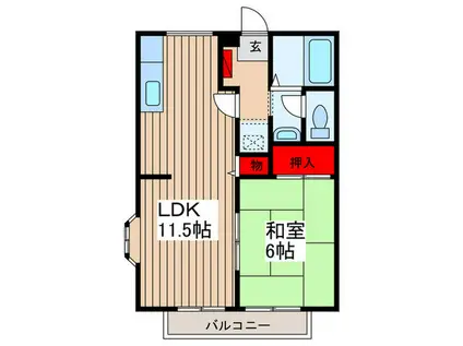 BEEコ―ト大宮 II(1LDK/1階)の間取り写真