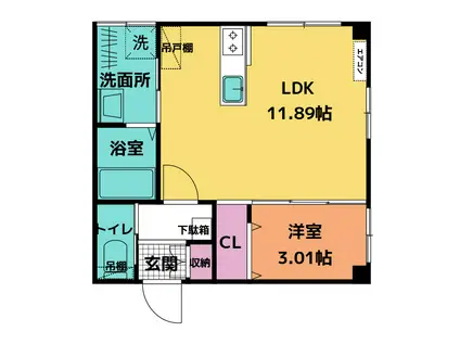 ドリームハウス小杉(1LDK/2階)の間取り写真