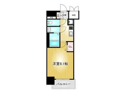 プレサンス東別院駅前(1K/5階)の間取り写真