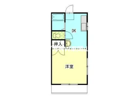 ワインレッドルーフ(1DK/2階)の間取り写真