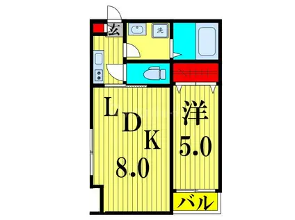 プラスドア北千住(1LDK/1階)の間取り写真