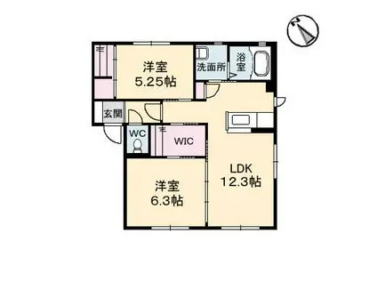 ドミールODA(2LDK/1階)の間取り写真