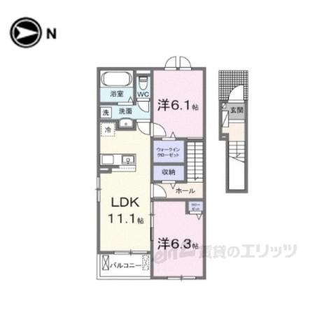 シルエーラ セットA(2LDK/2階)の間取り写真