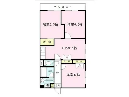 久保田マンション(3DK/2階)の間取り写真