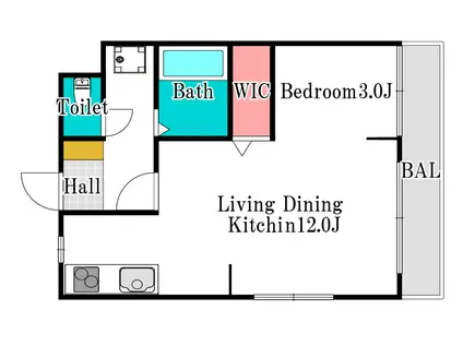 ハイツ平井(1LDK/4階)の間取り写真