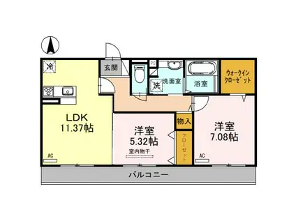 グラン レヴェリー(2LDK/3階)の間取り写真