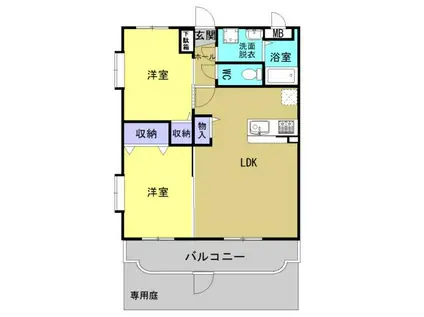 ユーミースマイルII(2LDK/1階)の間取り写真