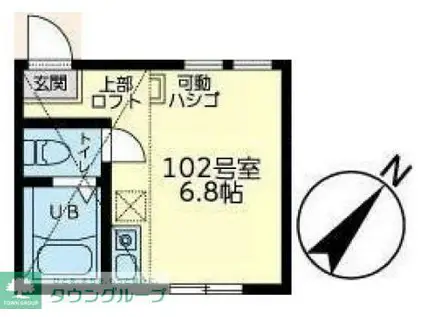 ユナイト小机アペリティフ(ワンルーム/1階)の間取り写真
