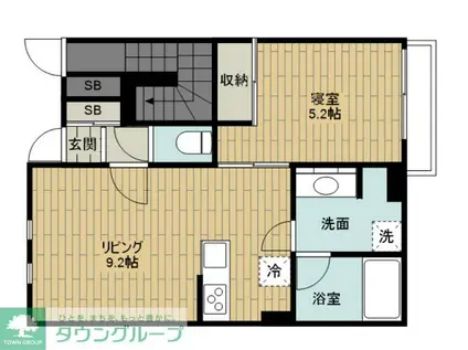オルキデ蘆花公園 弐番館(1LDK/1階)の間取り写真