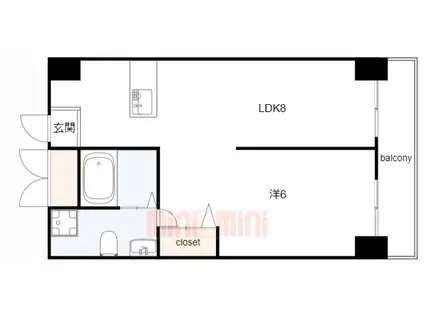 SENSE神戸西(1LDK/3階)の間取り写真