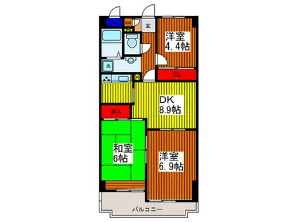 エルシー弍番館(3DK/3階)の間取り写真