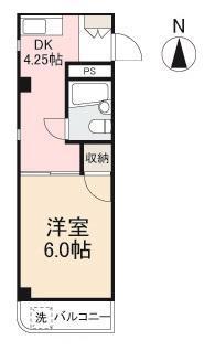 白川ハイツ(1DK/2階)の間取り写真