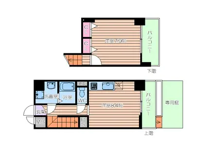 CITYSPIRE鶴見(1LDK/1階)の間取り写真