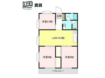 シャトーソレイユ(3LDK/2階)の間取り写真