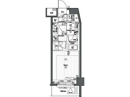 PREMIUM CUBE 不動前DUEX(1K/4階)の間取り写真