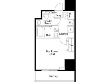 ルフレ深川イースト(1K/3階)の間取り写真
