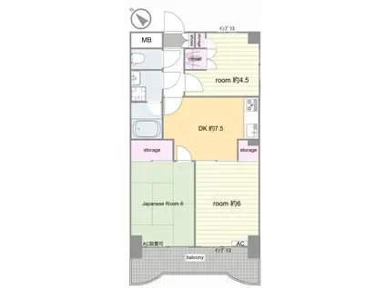 泰平パレス(3DK/5階)の間取り写真