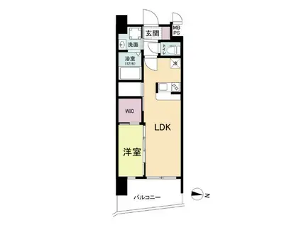 セレニテ神戸ミラクシュッド(1LDK/4階)の間取り写真