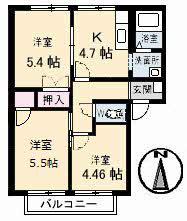 フレグランスMUKAI(3K/1階)の間取り写真