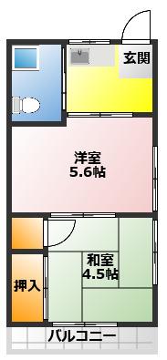 コーポみゆき(2DK/2階)の間取り写真