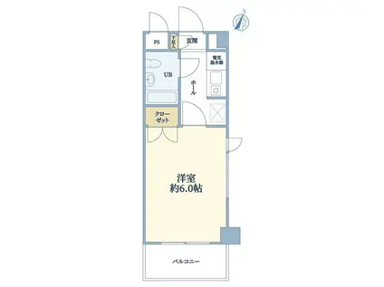 馬絹ハイツ(ワンルーム/2階)の間取り写真