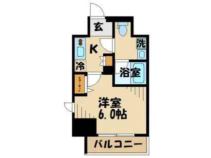 ティモーネグランデ立川(1K/4階)の間取り写真