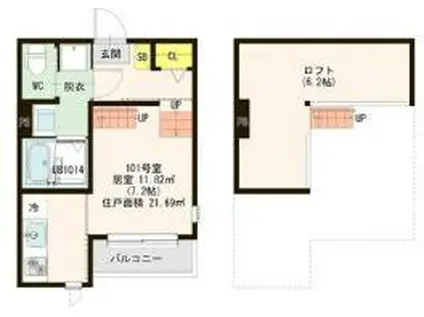 ZEN GARDEN APARTMENT - SAKAE(1K/1階)の間取り写真