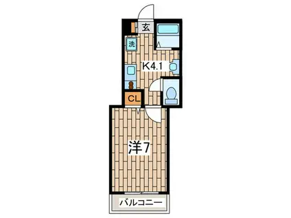 グランパレス(1K/2階)の間取り写真