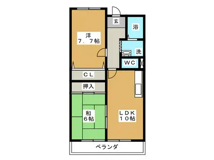 スプリームマンション(2LDK/3階)の間取り写真