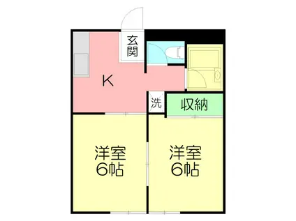 コーポラスエイト(2K/2階)の間取り写真