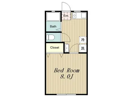 DOME-TAMA多摩 J棟(1DK/1階)の間取り写真