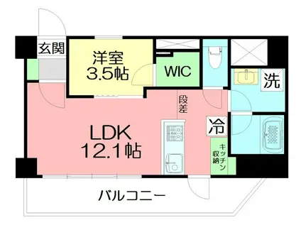 GRANDREVE茅ヶ崎幸町(1LDK/7階)の間取り写真