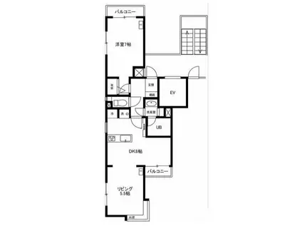 コスモス21日暮里(2DK/3階)の間取り写真
