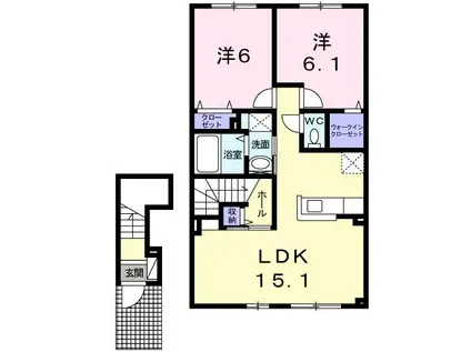 パンプキンIII(2LDK/2階)の間取り写真