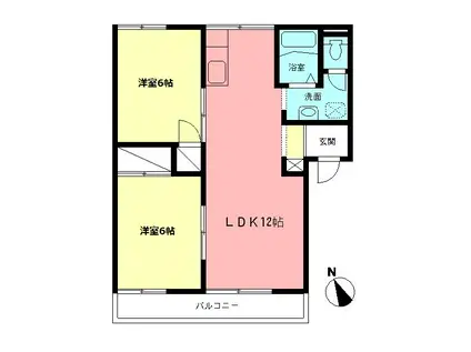 サニーコーポ(2LDK/2階)の間取り写真