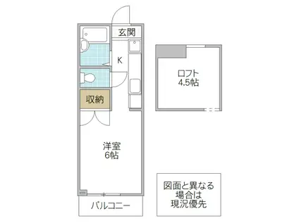 スペースハイツ(1K/2階)の間取り写真