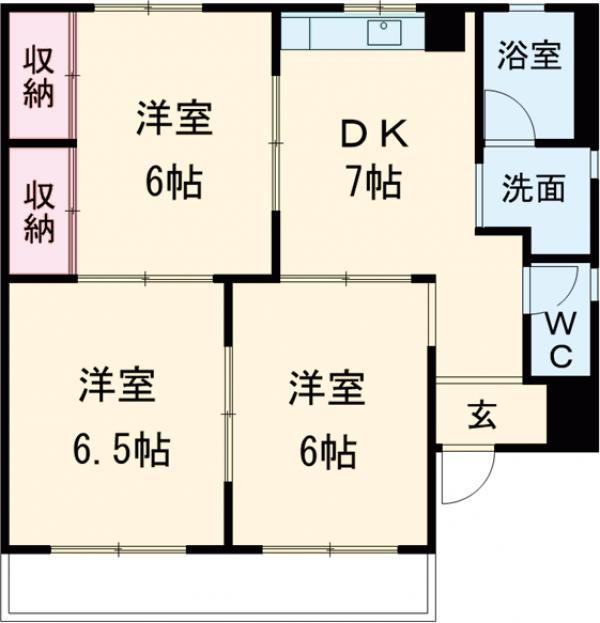 メゾン末広(3DK/3階)の間取り写真