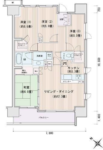 エスティメゾン豊洲レジデンスA棟(4LDK/6階)の間取り写真