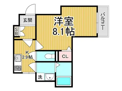 GRAN FELIZ(1K/2階)の間取り写真