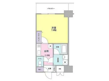 セレーノ品川(1K/2階)の間取り写真