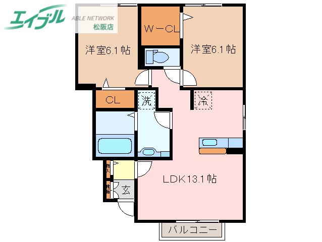 CEREZO(2LDK/1階)の間取り写真