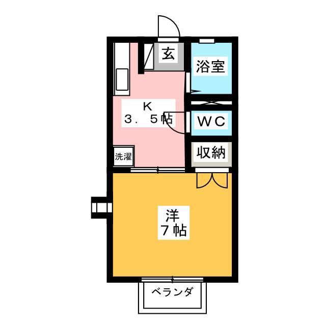 ルミエール関谷(1K/1階)の間取り写真