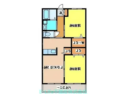 サンモールU(2LDK/2階)の間取り写真