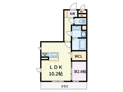 オークビレッジ5(1LDK/1階)の間取り写真