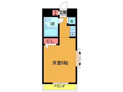 プレステージ横田(1K/4階)の間取り写真