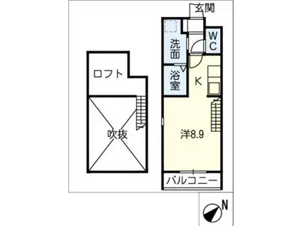 ITMSUEHIRO(ワンルーム/2階)の間取り写真