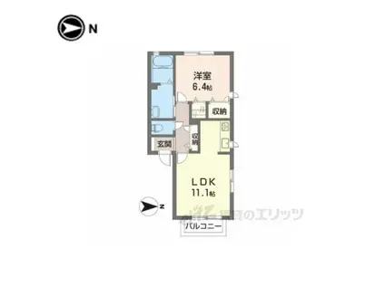 ソレイユ大町(1LDK/2階)の間取り写真