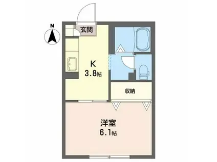シャーメゾン矢巾 G(1K/1階)の間取り写真