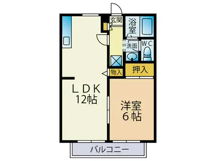ハイツM5(1LDK/2階)の間取り写真